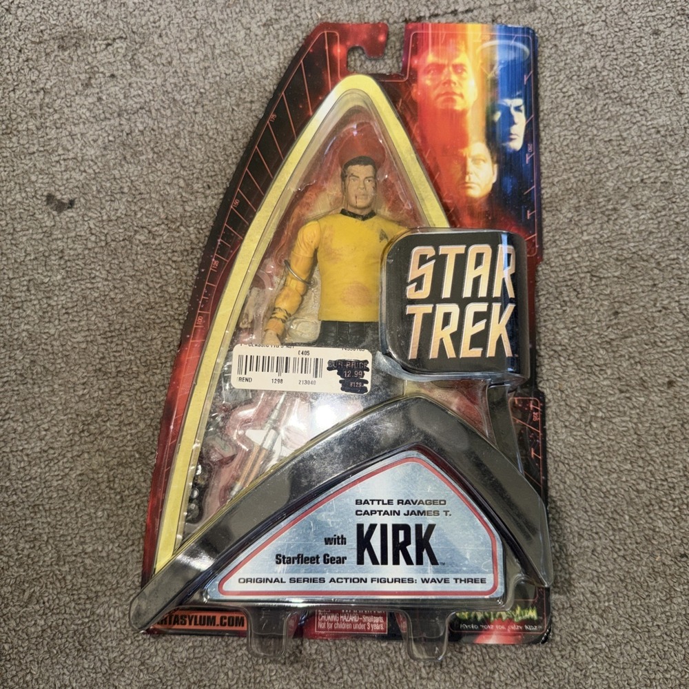 2004 ART ASYLUM STAR TREK TOS ORIGNAL SERIES BATTLE RAVAGED CAPTAIN KIRK WAVE 3